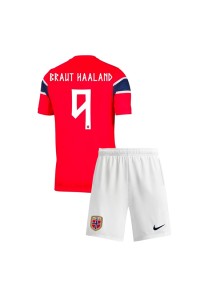 Norja Erling Haaland #9 Jalkapallovaatteet Lasten Kotipeliasu MM-kisat 2026 Lyhythihainen (+ Lyhyet housut)